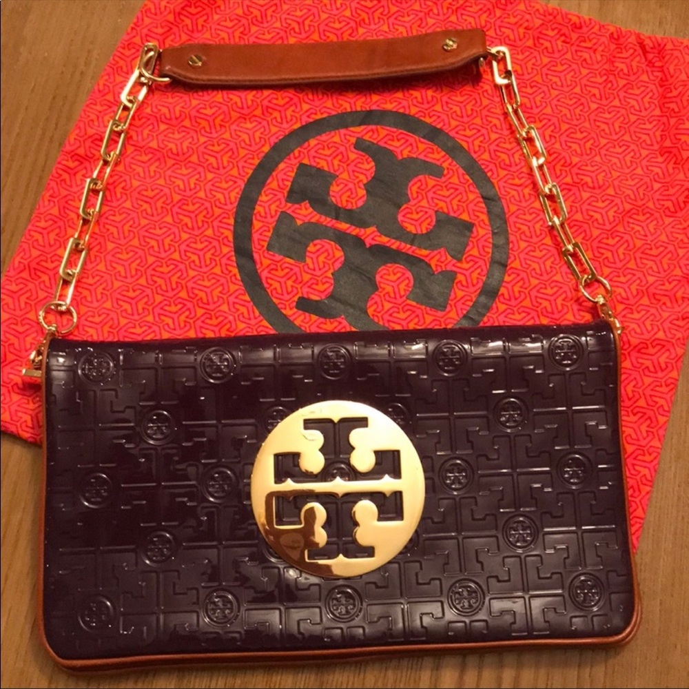 Dark purple Tory Burch shoulder bag